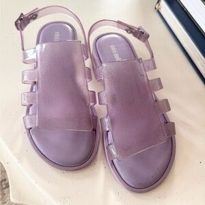 MINI MELISSA BOEMIA KIDS LILAC GLITTER SANDALS SHOES